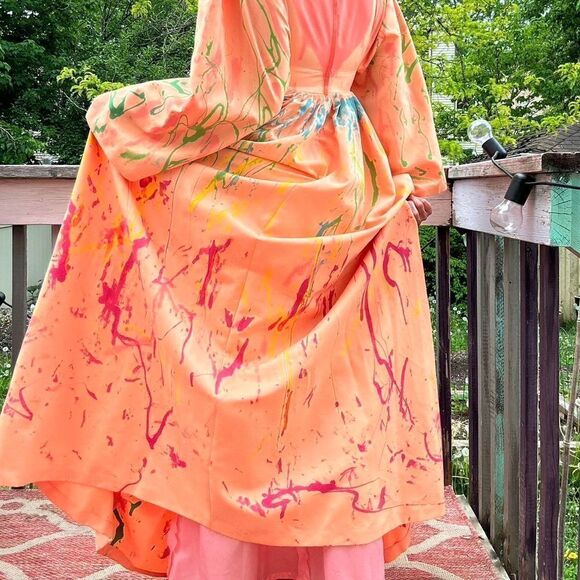 vintage painted prom wedding dress Streetwear art - Picture 2 of 8